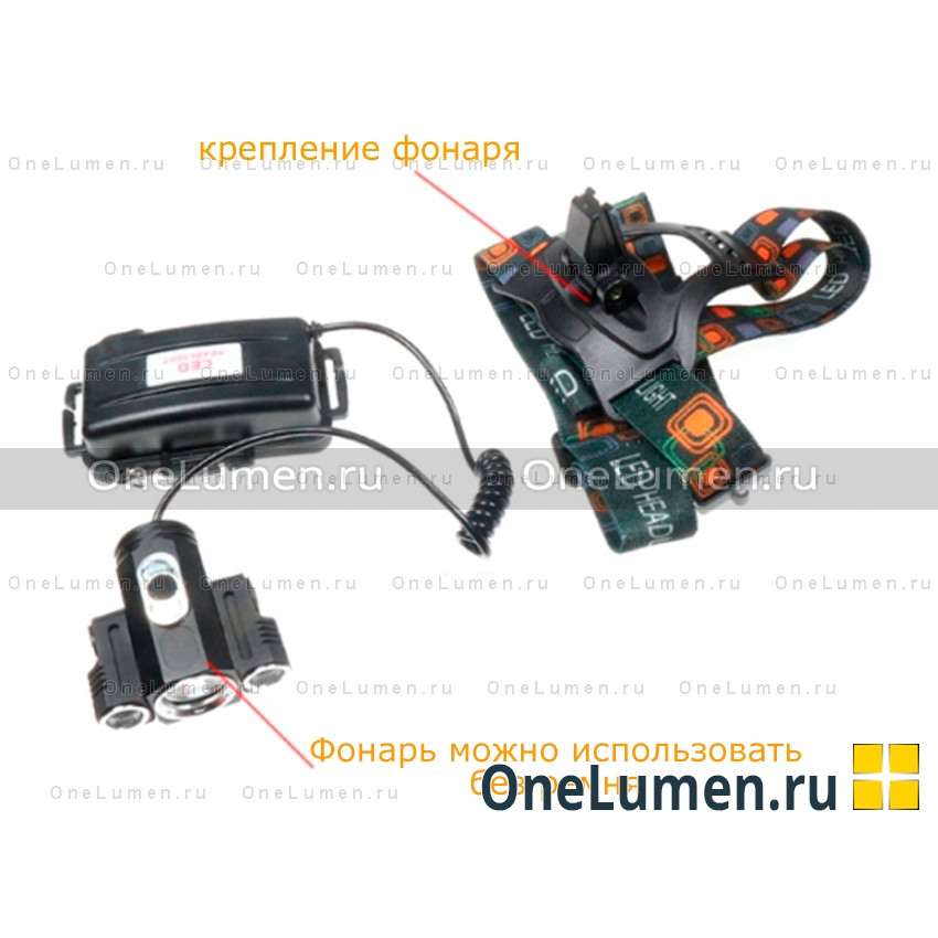 Налобный фонарь Поиск P-1825C-T6 alt