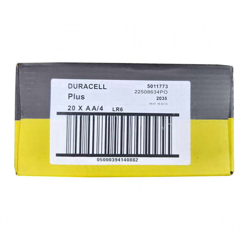 Батарейки AA (LR6, MN1500) Duracell, 1.5V, 80 шт alt