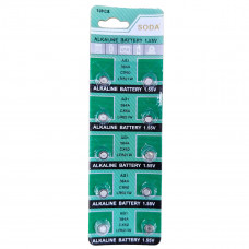 Батарейки SODA AG1, 364A, CX60, LR621W, 1.55V  - 10шт